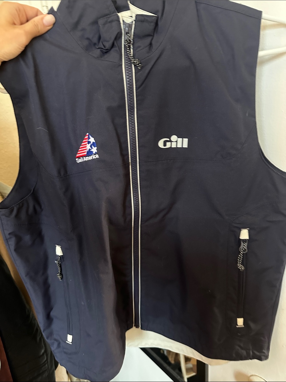 Gill Men’s Navy Sailing Vest with SailAmerica Branding